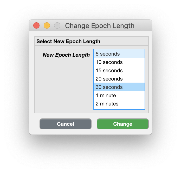 Change Epoch Length Cicada Actigraphy Suite Latest Documentation
